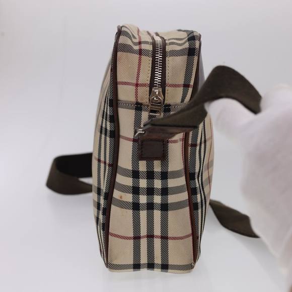 BURBERRY Nova Check Shoulder Bag Nylon Beige Auth ti1079 - Picture 5 of 16
